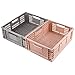 Spesh Lot de 2 grands paniers de rangement pliables en plastique pour cuisine, chambre à coucher, bureau (rose + gris, 40 x 30 x 15 cm)