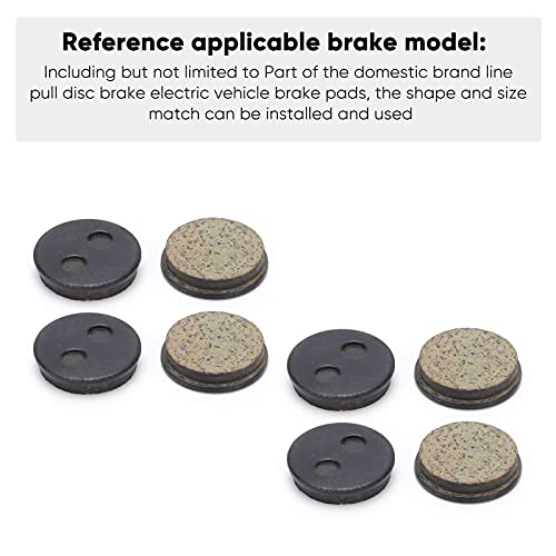 SPYMINNPOO 4 Pair Bike Disc Brake Pads, Semi-metallic Round Mountain Electric Bike Ketone Resin Oil Disc Brake Pad Replacement Kit - Image 3