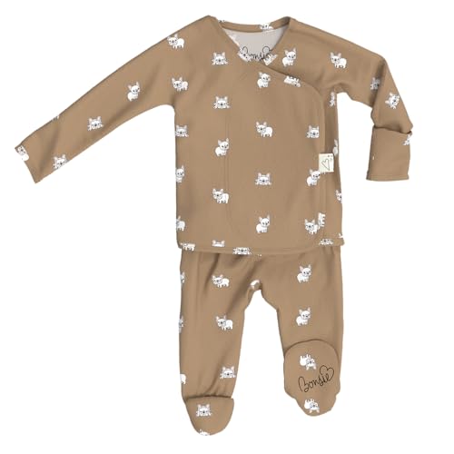 Bonsie Skin to Skin Babywear Footed Bodysuit - French Bulldog Pattern Baby One Piece - Frenchie - Main Image