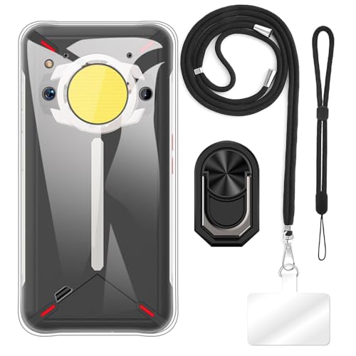 ESACMOT [4 in 1] �P�[�X Unihertz TickTock-S �Ƃ̌݊�������A�X�g���b�v�A���X�g�o���h�A�����O�t���A�ϏՌ��ی�J�o�[���s�p�Z�b�g (�u���b�N�Z�b�g)