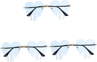 3 Pçs Lágrimas Óculos Engraçados Óculos Retrô Óculos De Sol Sem Aro Óculos De Sol Femininos Moda Óculos De Sol Divertidos Óculos De Sol Femininos Óculos De Sol De Festa Óculos