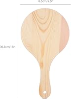 Vista 5 de Zerone Espejo de mano, espejo de mano de madera con mango para maquillaje y cuidado de la piel, espejo de tocador de viaje portátil con agujero