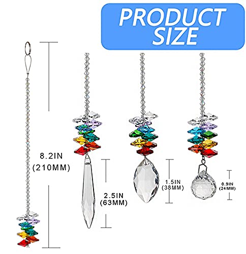 LS2 1 Pièce De Lustre à Suspendre à La Fenêtre Avec Cristaux Arc-en