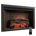 SimpliFire Electric Fireplace Insert, 32-Inch, Textured Logs, Remote Control, 1500W Heater (GI-32-ZC)