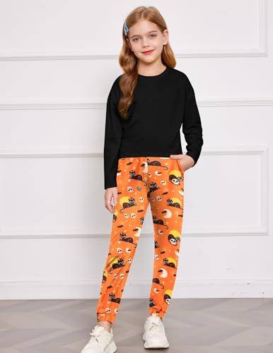 Image of Arshiner Girls 2 Piece Outfits Kids Tie Dye Sweatsuits Set Long Sleeve Shirt and Pants Set Size 5-14 Y
