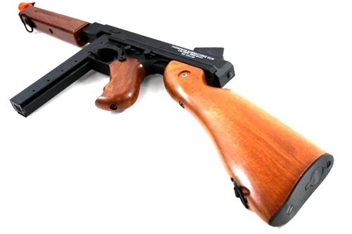 Soft Air Thompson M1A1 Electric Powered Airsoft Gun With Adjustable Hop-Up, 320-365 Fps, Black/Wood, (43900) #TOP6