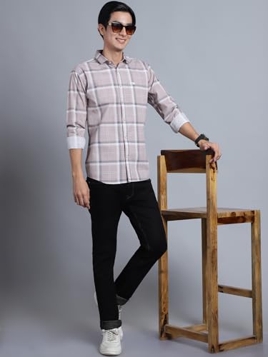 Image of Majestic Man Men Box Checkered Slim Fit Cotton Casual Shirt
