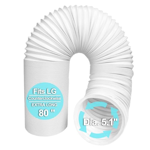 Portable Air Conditioner Hose 5.1 Inch Diameter,Portable AC Hose Exhaust Vent With Anti-Clockwise Thread Length up to 80 Inches