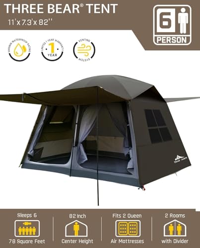 Three Bears 6-Person Double-Layer Tent