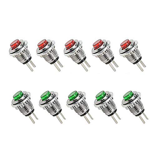 LICTOP Micro Button Cap Switch 8mm Mounting Holes Momentary Push On Off 2 Colour Pack of 10