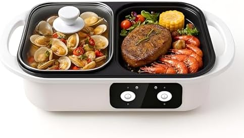 Olla Eléctrica 2 en 1 con Parrilla Sin Humo, 1300W, Control Dual