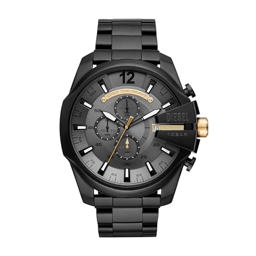 Diesel Men's Mega Chief Analog Display Quartz Black Watch