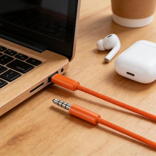 Cable adaptador USB C a Jack 3.5mm trenzado macho a macho miniatura 5