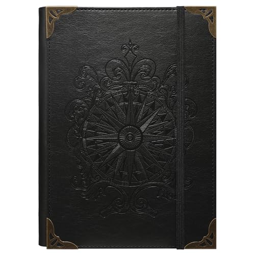 Cahier à 6 Anneaux TIEFOSSI A5 en Cuir PU - Journal Intime Vintage à Lignes pour l'École et Voyage