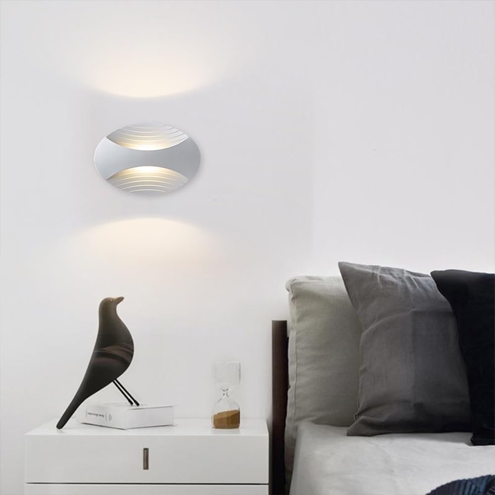 Lampka nocna LED w stylu skandynawskim, 7 W, lampa ścienna do salonu, przedpokoju, biura, sypialni, mini oprawa ścienna do wnętrz