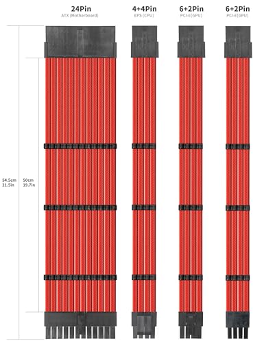 Sleeve câble 50 cm red UpHere pour customisation PC - 2