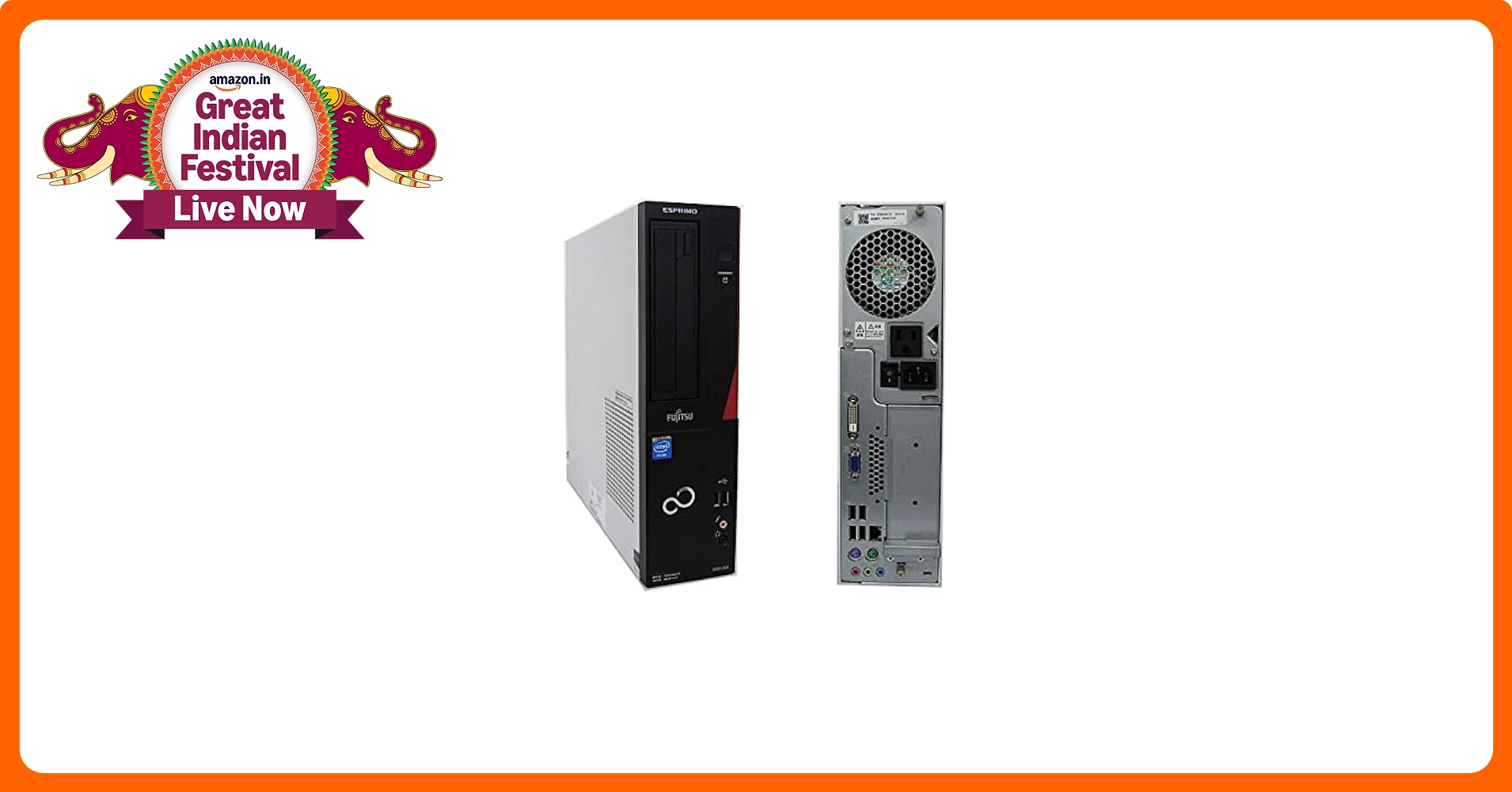Refurbished) Fujitsu Intel 2nd Genl Core i3 Desktop (4GB RAM