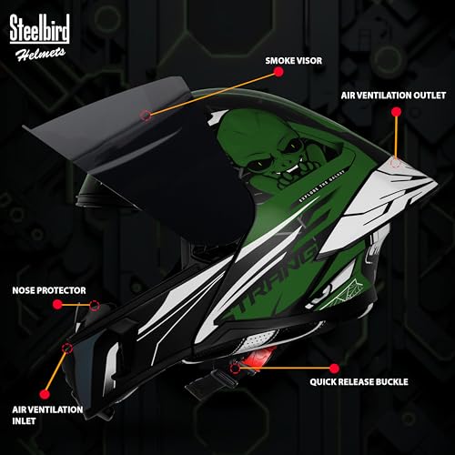 Image of Steelbird SBA-20 Strange ISI Certified Flip-Up Helmet for Men and Women