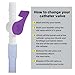 5 Packs Catheter Valve, Urine Drainage Catheter Valves, Comfortable Soft Silicone Extension Tubing Easy to Use Lever Tap with Smooth Edges Catheter Supplies Attaches to Leg Bags（Purple）