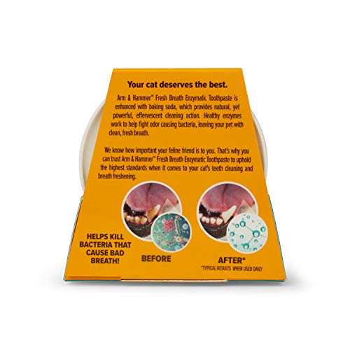 Arm & Hammer Dip & Brush Fresh Breath Enzymatic Toothpaste Kit For Cats And Kittens With 2 Microfiber Finger Bushes, 2.5 Ounces, Tuna Flavor | Cat Dental Care Kit #TOP5