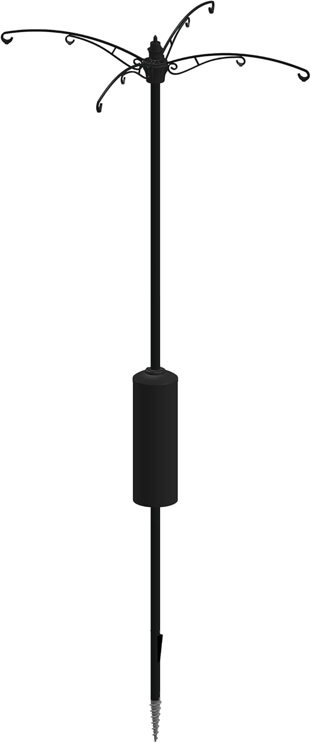 Raccoon Buster Guardian Pole for Bird Feeders/Planters, w/Bullseye Level and Torque Bar, Heavy Duty, 1.5-inch Diameter, 8ft Installed
