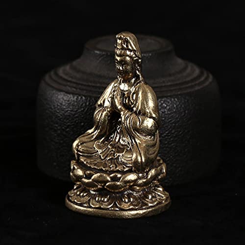 Figura Mini Estatua Budista Guanyin de Latón miniatura 4
