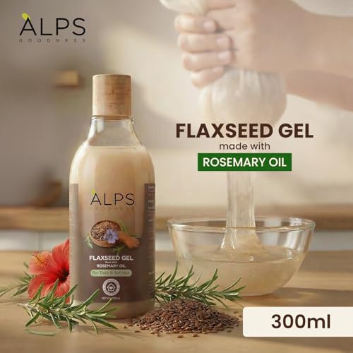 Image of Alps Goodness Rosemary, Hibiscus & Flaxseed Hair Gel, 300ml | Hair Mask for Strong & Soft Hair | Frizz Control & Hair Growth | Deep Conditioning | Spa Like Experience | For All Hair Types