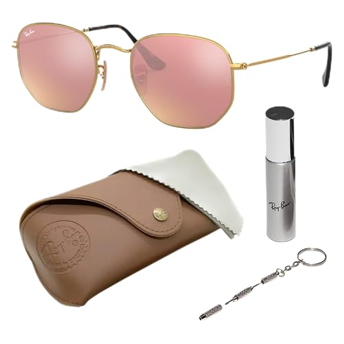 Image of Ray-Ban RB3548N HEXAGONAL FLAT LENSES Square-Round Shape Sunglasses for Men & Women with Official Eyewear Kit