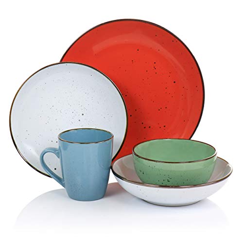 Elama Mix and Match 20-Piece Multi-Colored Dinnerware Set