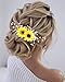 Jeairts Sunflower Bride Wedding Hair Comb Crystal Pearl Bridal Hair Pieces Leaf Side Combs Hair Dress Decorative Hair Accessories for Women and Girls (2-Gold)