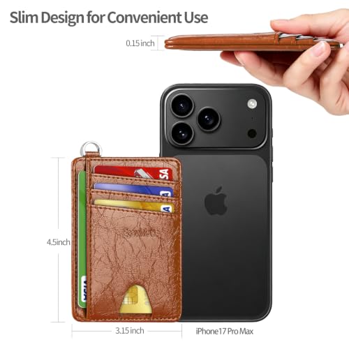 Image of Slim Minimalist Front Pocket Wallet, RFID Blocking Credit Card Holder Wallet with Integrated D-Shackle for Men Women