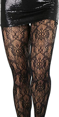 Image of ToBeInStyle Women's Elegant Floral Lace Inspired Spandex Net Full Length Tights