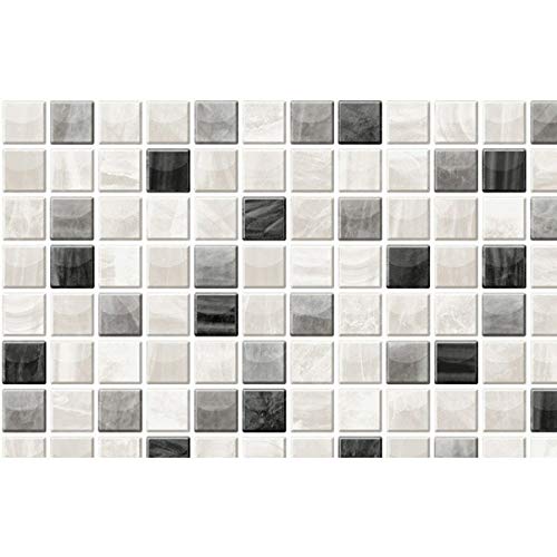Meiwa Gravure DEC-13 Peel and Stick Decorative Sheet, 15.7 x 39.4 inches (40 x 100 cm), Glass Tile, Gray