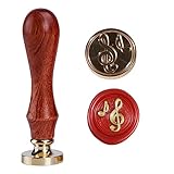 Music Note Wax Seal Stamp Mini Sealing Wax Stamps Head Musical Clef Vintage Seal Stamp 2.5cm/1'' Solid Brass Head with Wooden Handle