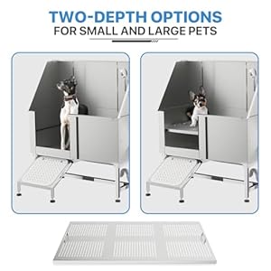 Monibloom 50 dog bath tubs for large dogs professional stainless steel pet grooming tub wcomplete accessories ramp dog washing station for domestic and professional use 250 lbs capacity  urban country home decor