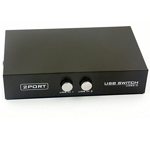 SIENOC 2 Port Fach USB 2.0 Sharing Switch Umschalter Schaltkasten Switch Box Hub für PC Computer Scanner Drucker OVP (2 Port Switch)