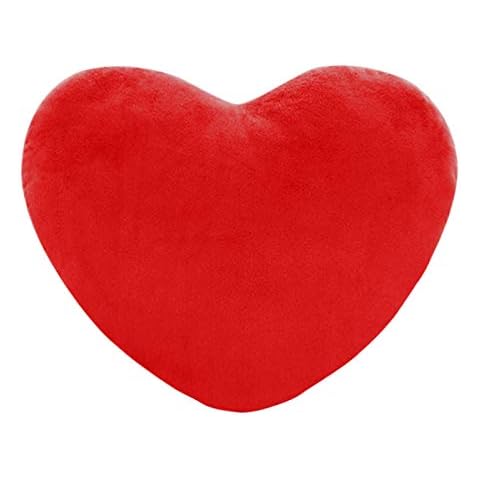 Zimuuy Valentine's Day Cushions Heart-shaped Pillow Couple Cushion Cover Decorative Creative Creative Love Gifts for Her(Red,40cm) Cover