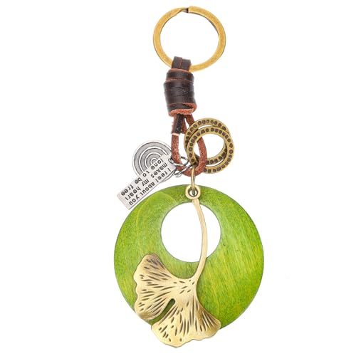 Baluue Llavero Colgante Vintage con Diseño Ginkgo Pequeño y Ligero Decorativo para Llaves y Coches Accesorio Creativo y Delicado para Uso Diario y Regalo