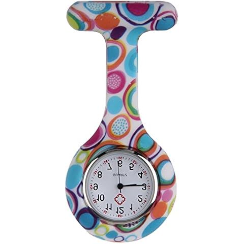 Boolavard Vintage Nurse Fob Watch with Floral Design Cover