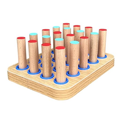 20-Hole Wooden Pegboard for Finger Dexterity Exercises, Easy Grip Pegs & Peg Board to Improve Fine Motor Functions & Hand-Eye Coordination, Hand Exercise for Rehabilitation & Occupational Therapy