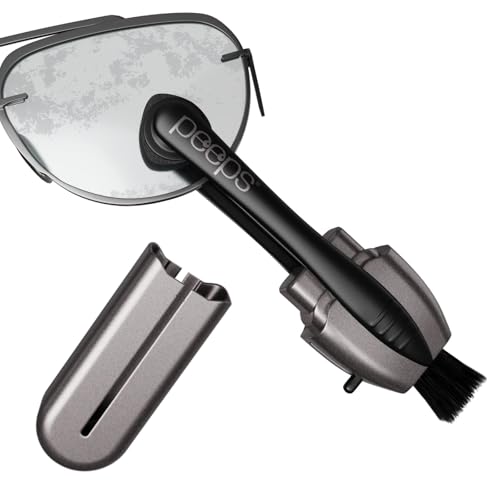 Image of Peeps Glasses Cleaner - for Eyeglasses, Reading Glasses, and More - Lens Cleaner with Carbon Microfiber Tech-Electroplated Silver-1 Count (Pack of 1)