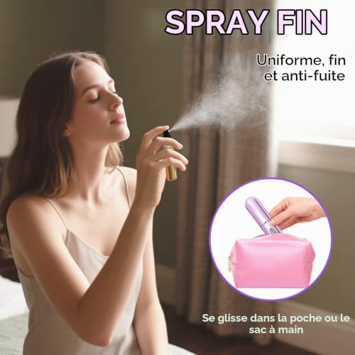 CNMTCCO Vaporisateur Parfum, Lot De 4 Flacon Parfum Vide, Flacon Voyage, Petit Et Portable, Adapté Aux Voyages En Avion, Aux Sacs à Main Et Aux Voyages (5 ml) – vue 5
