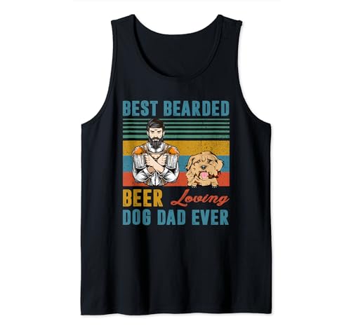 Best Bearded Beer Loving Dog Dad Ever Cockapoo Lover Camiseta sin Mangas