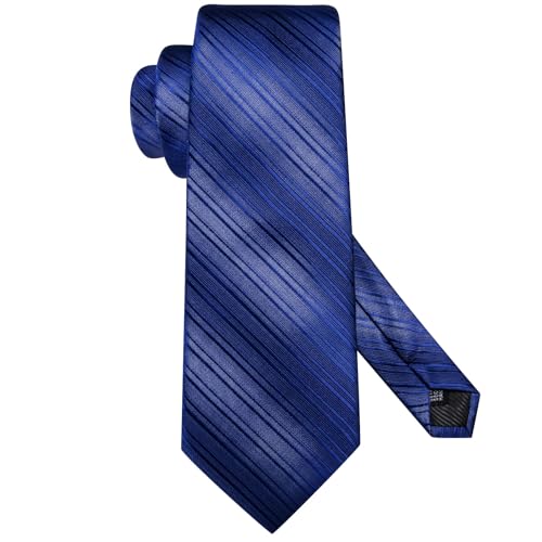 Image of Dubulle Mens Paisley Striped Tie Woven Necktie for Men and Handkerchief Cufflinks Set Wedding Formal Business