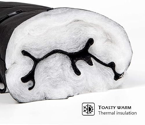 Highcamp Men Women Cold Weather Winter Ski Gloves Waterproof Snow Gloves Warm For Outdoors Skiing Snowboarding, Glacic Black/Medium #TOP4