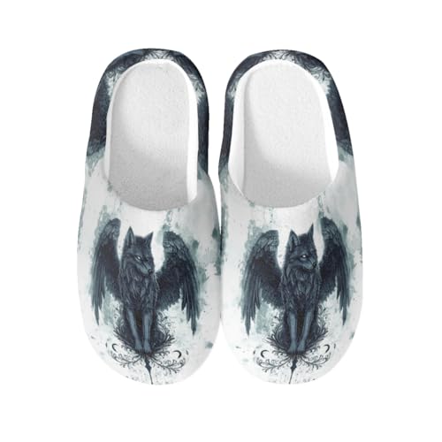 Pantoufles en coton antidérapant WolfHome avec mousse à mémoire de forme ultra confort