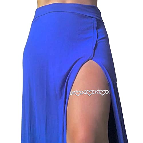 Rhinestone Heart Thigh Chain Rhinestone Leg Chain Crystal Heart Leg Chain Bracelet Thigh Chain Jewelry For Women Party (Heart) #TOP1