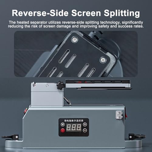 300W Universal Phone Screen Glass Heating Separator Tool, 160mm x 55mm, with Dual Suction Cups for Easy Repair and Safe Screen Removal, Perfect for DIY Fixes