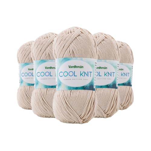 Image of Vardhman Cool Knit All Season Lightweight Poly Viscose Yarn | Pack-5