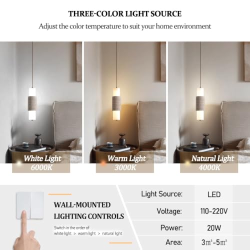 Lustre LED moderne en travertin jaune résolvant l'éclairage direct - 7